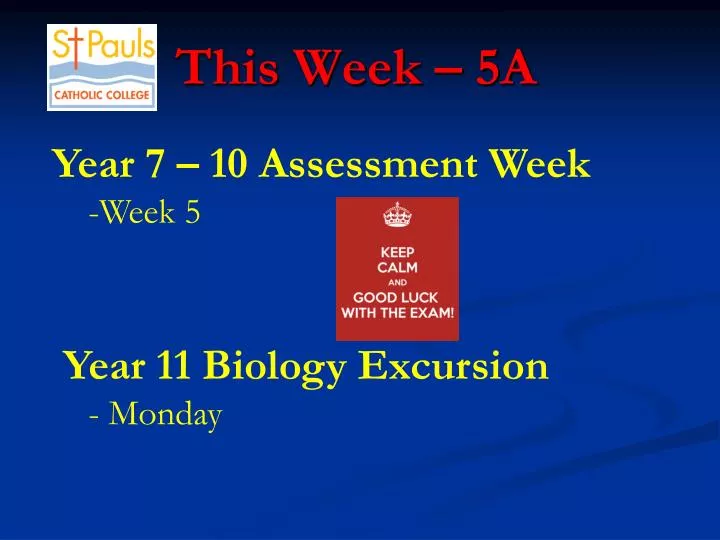 this week 5a