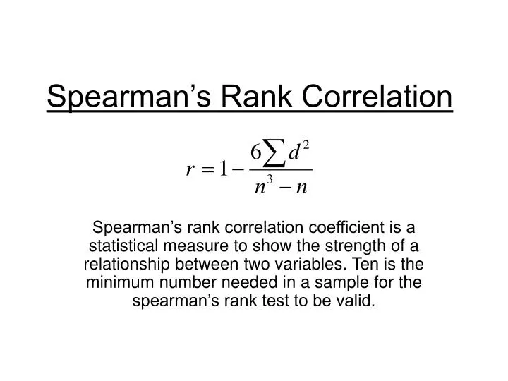 spearman s rank correlation