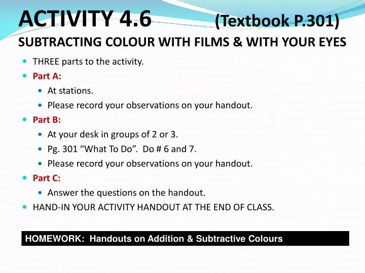 activity 4 6 textbook p 301 subtracting colour with films with your eyes