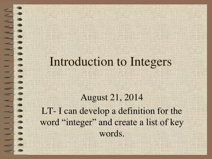 introduction to integers