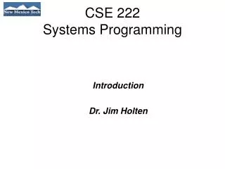 CSE 222 Systems Programming
