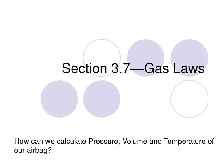 section 3 7 gas laws