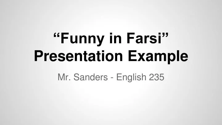 funny in farsi presentation example