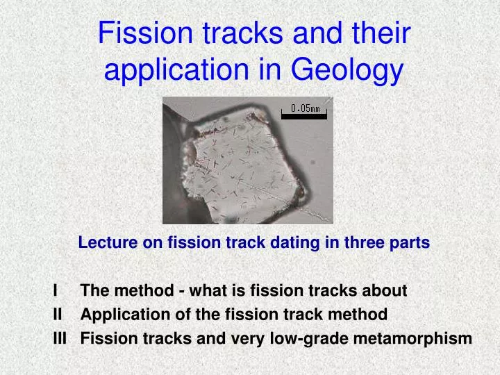 fission tracks and their application in geology