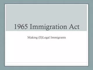 1965 Immigration Act