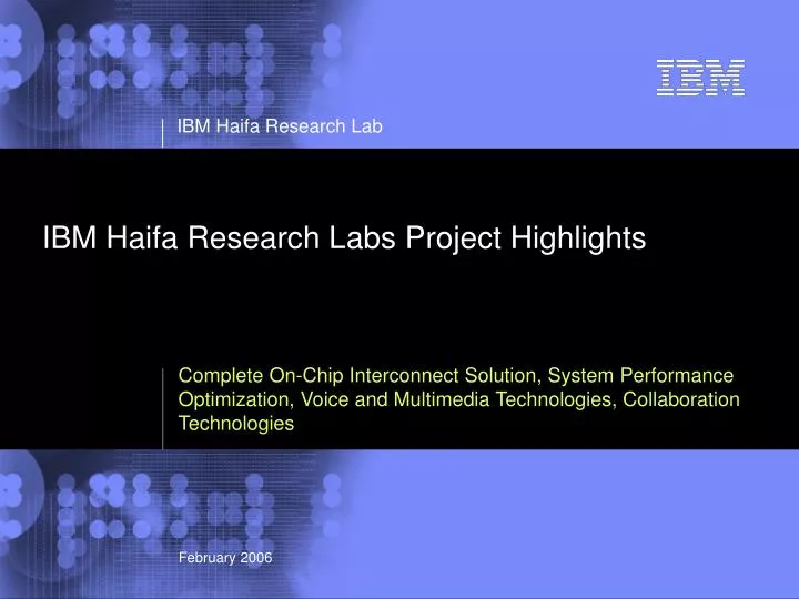 ibm haifa research labs project highlights