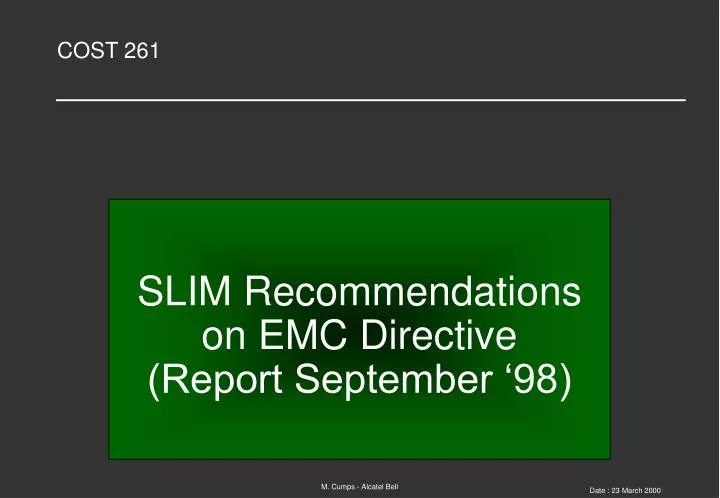 slim recommendations on emc directive report september 98