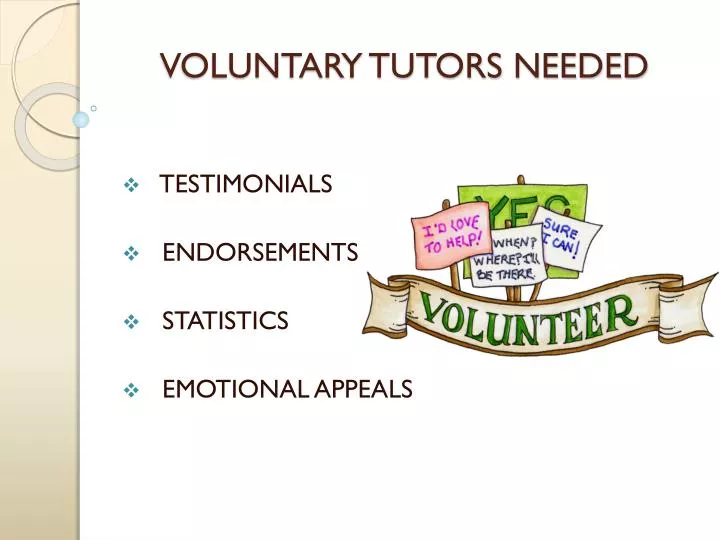 voluntary tutors needed