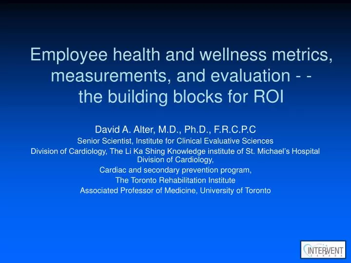 employee health and wellness metrics measurements and evaluation the building blocks for roi