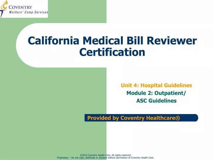 california medical bill reviewer certification