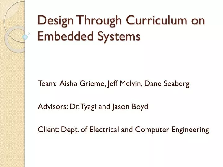 design through curriculum on embedded systems