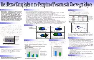 The Effects of Eating Styles on the Perception of Pleasantness in Overweight Subjects
