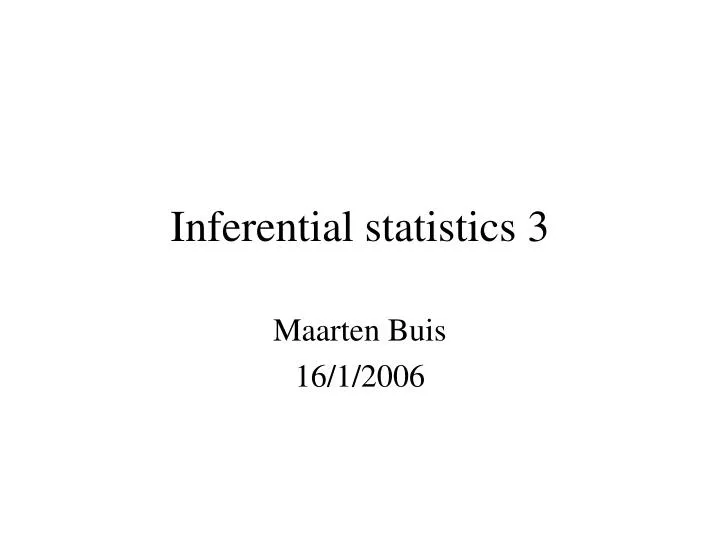 inferential statistics 3