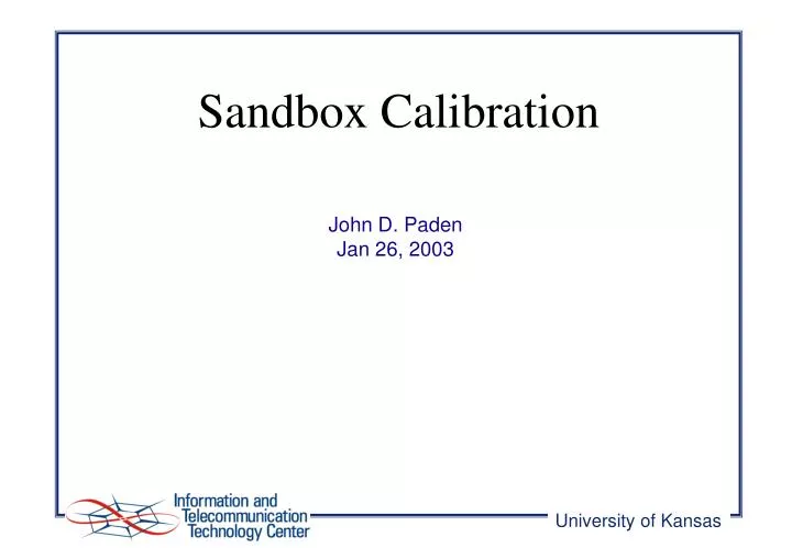 sandbox calibration