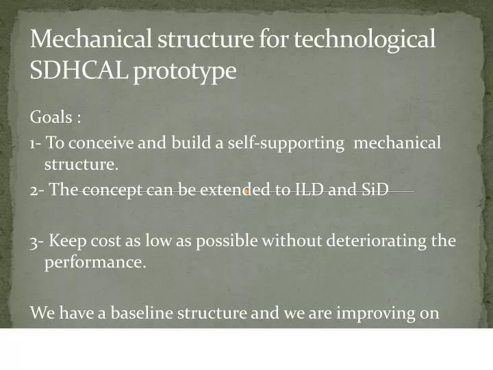 mechanical structure for technological sdhcal prototype