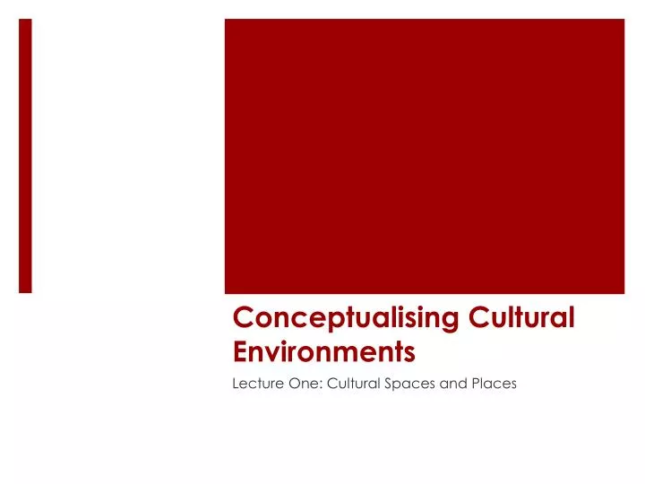 conceptualising cultural environments