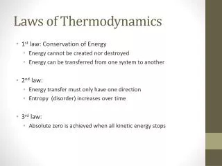 Laws of Thermodynamics