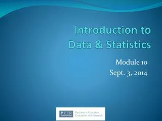 Introduction to Data &amp; Statistics