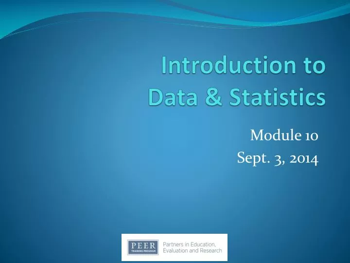 introduction to data statistics