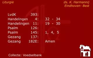 liturgie ds k harmannij eindhoven best