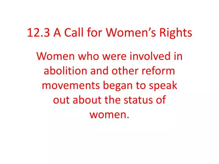 12 3 a call for women s rights