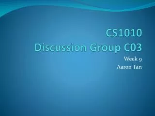 CS1010 Discussion Group C03