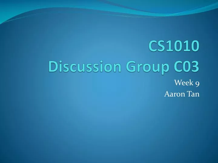 cs1010 discussion group c03