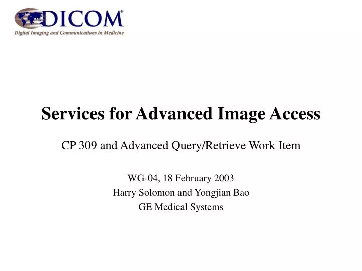 services for advanced image access