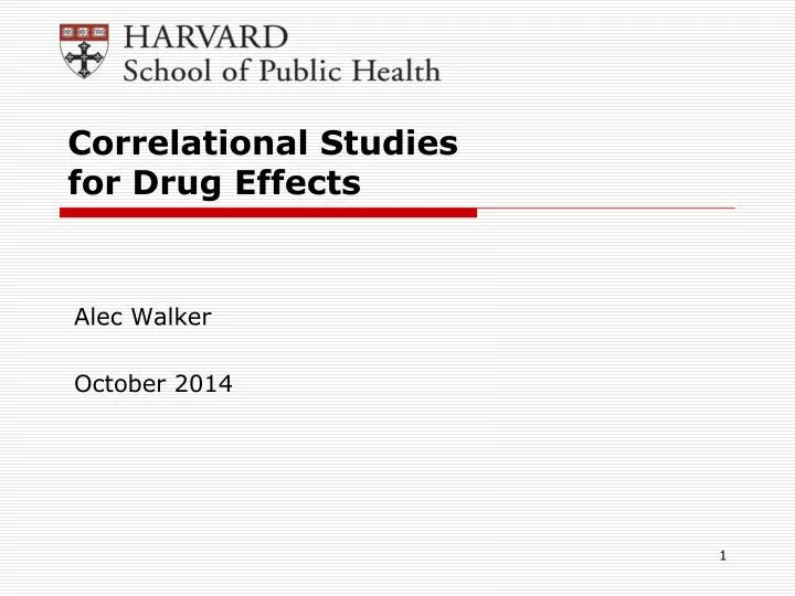 correlational studies for drug effects