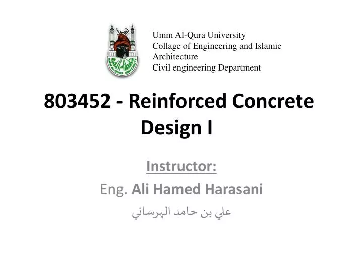 803452 reinforced concrete design i