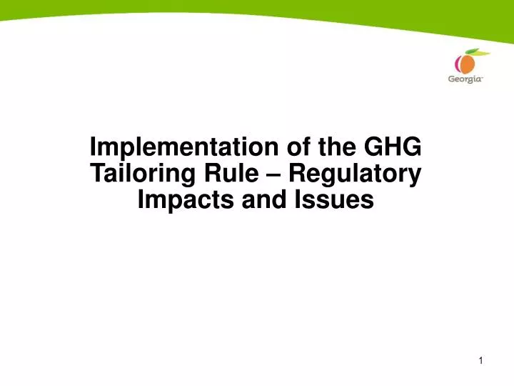 implementation of the ghg tailoring rule regulatory impacts and issues