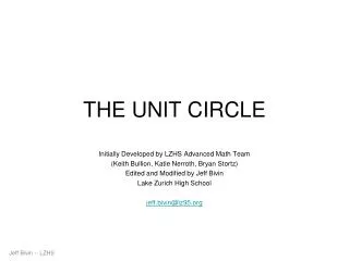 THE UNIT CIRCLE