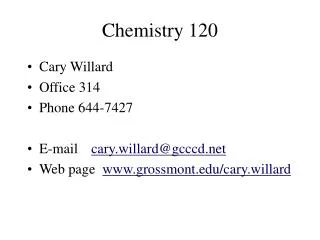 Chemistry 120