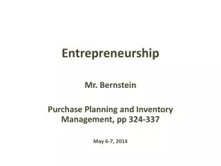 Entrepreneurship