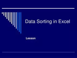 Data Sorting in Excel