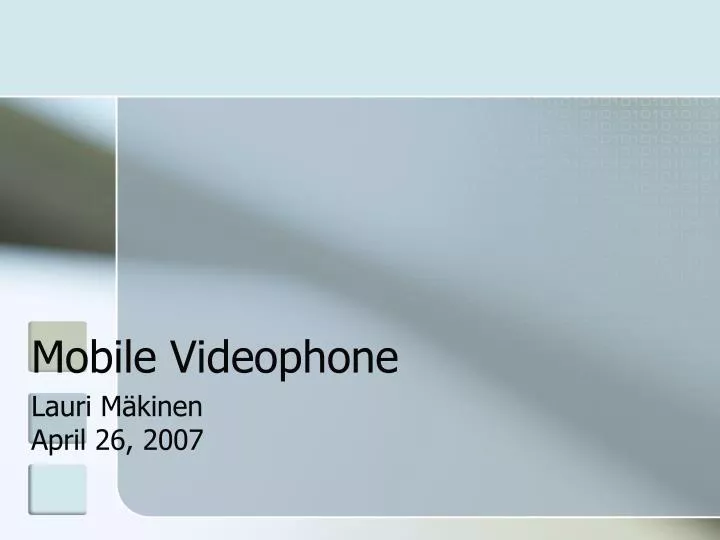 mobile videophone