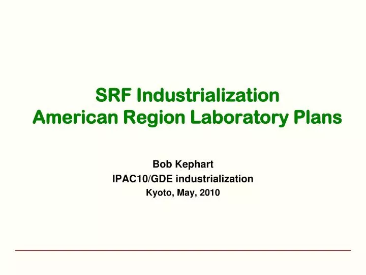 srf industrialization american region laboratory plans