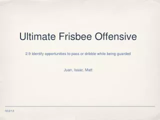 Ultimate Frisbee Offensive