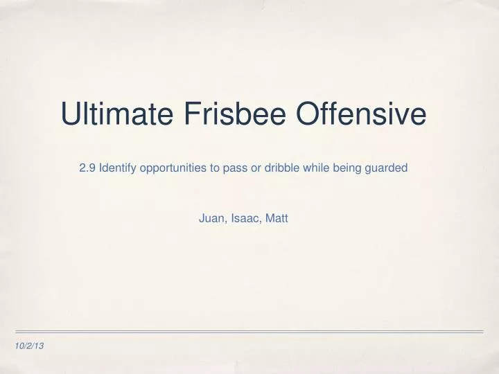 ultimate frisbee offensive