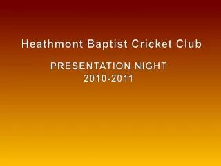 Heathmont Baptist Cricket Club