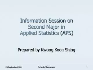 Information Session on Second Major in Applied Statistics (APS)