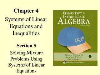 Chapter 4 Systems of Linear Equations and Inequalities