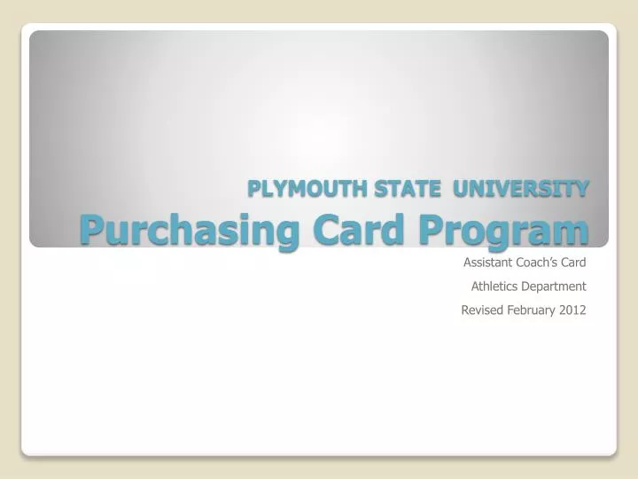 plymouth state university purchasing card program