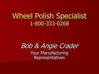 Wheel Polish Specialist 1-800-333-0268