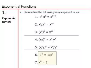 1. Exponents Review