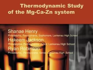Thermodynamic Study of the Mg-Ca-Zn system