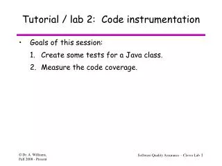 Tutorial / lab 2: Code instrumentation