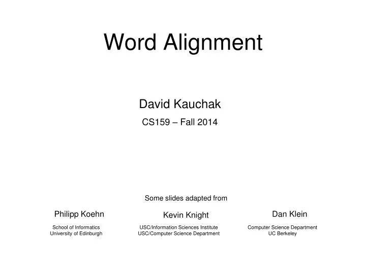word alignment