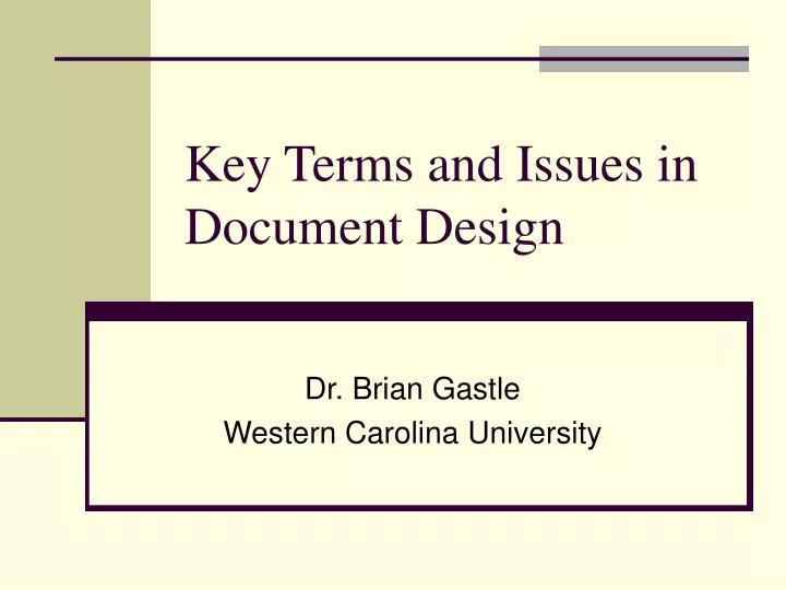 key terms and issues in document design