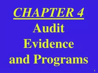 CHAPTER 4 Audit Evidence and Programs